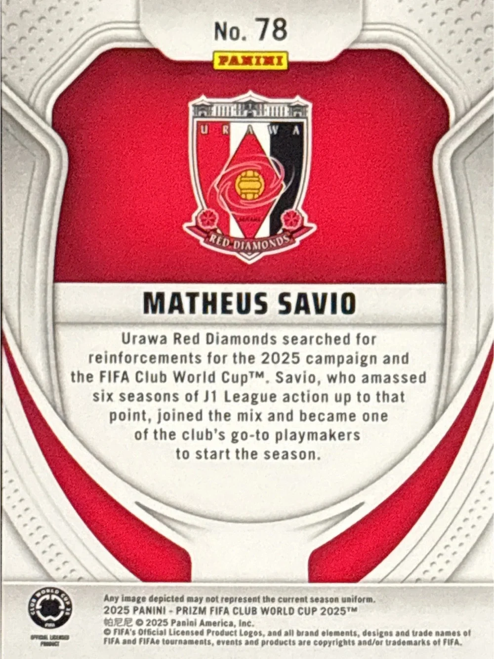Panini Prizm Matheus Savio Rookie Soccer Card